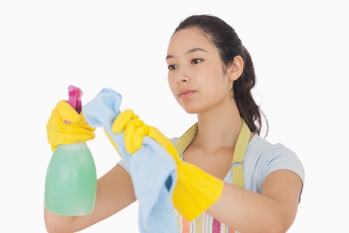 Cleaning equipment and supplies ready for a Bermondsey business premises clean