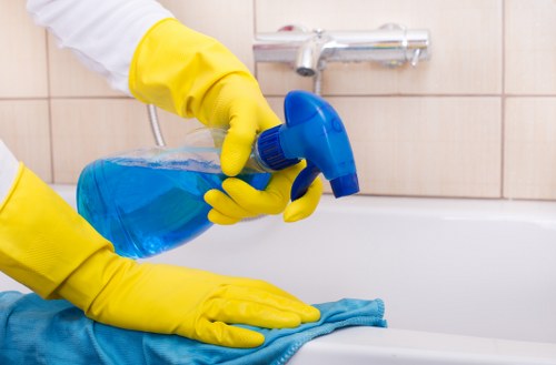 Professional cleaners maintaining a Bermondsey retail or hospitality space